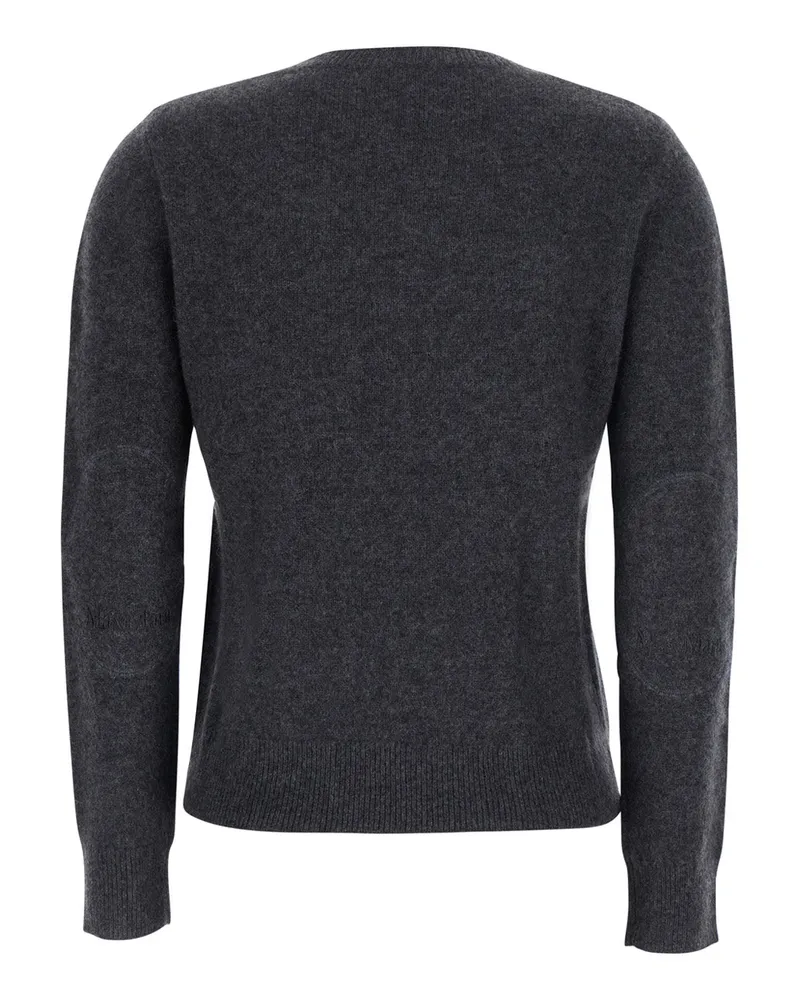 Max Mara Yak Wool V-Neck Sweater — Gray Gray