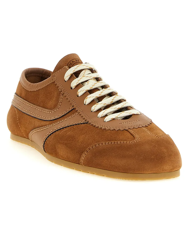 Dries van Noten Calfskin Low-Top Sneaker — Beige Beige