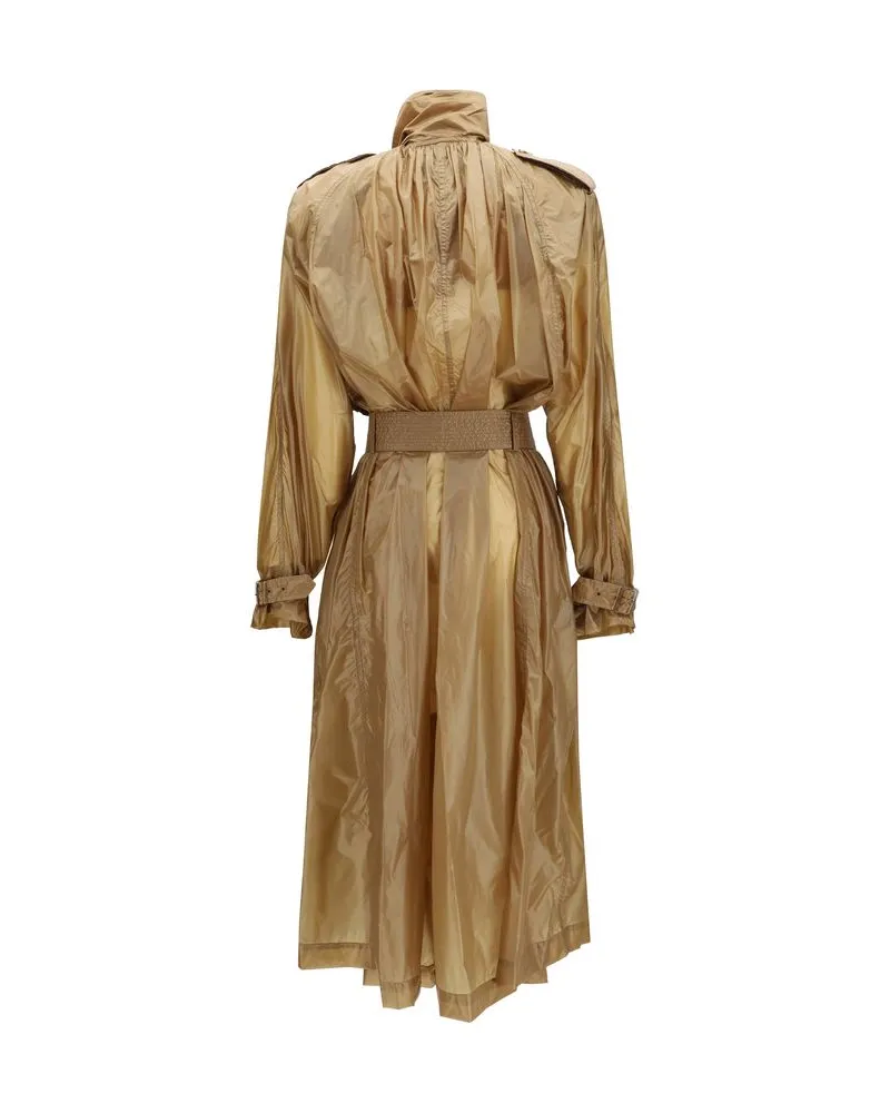 Saint Laurent Women's Beige Polyamide Trench Coat Clothing Beige