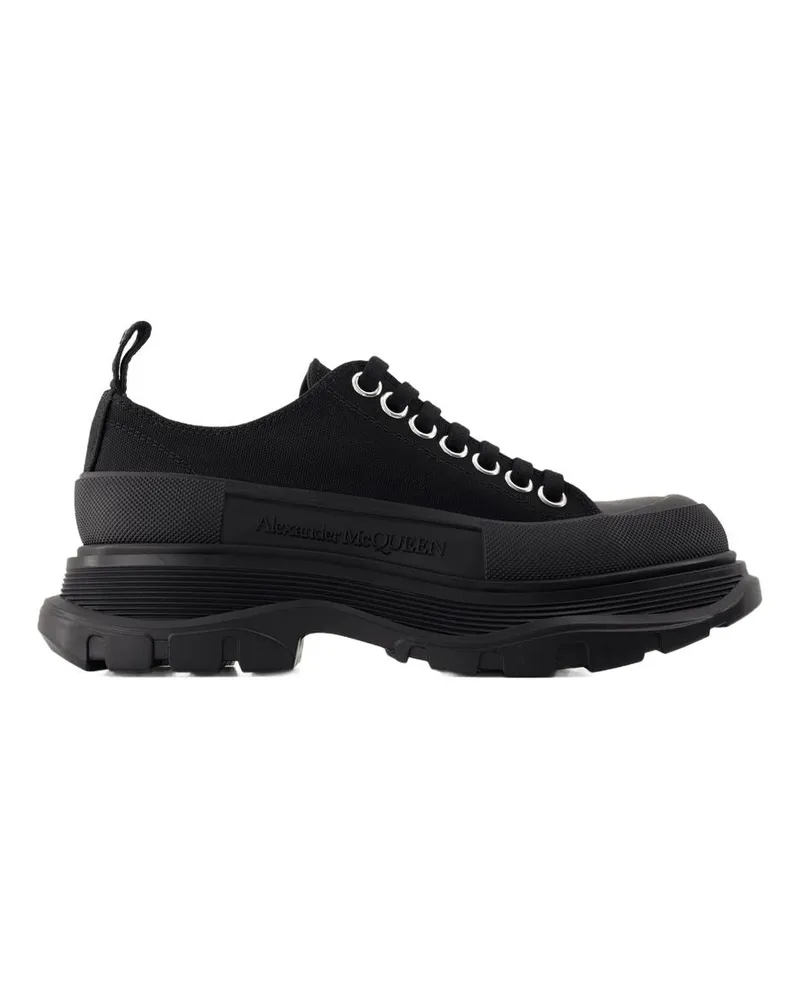 Alexander McQueen Women's Tread Slick Sneaker Black Canvas Black