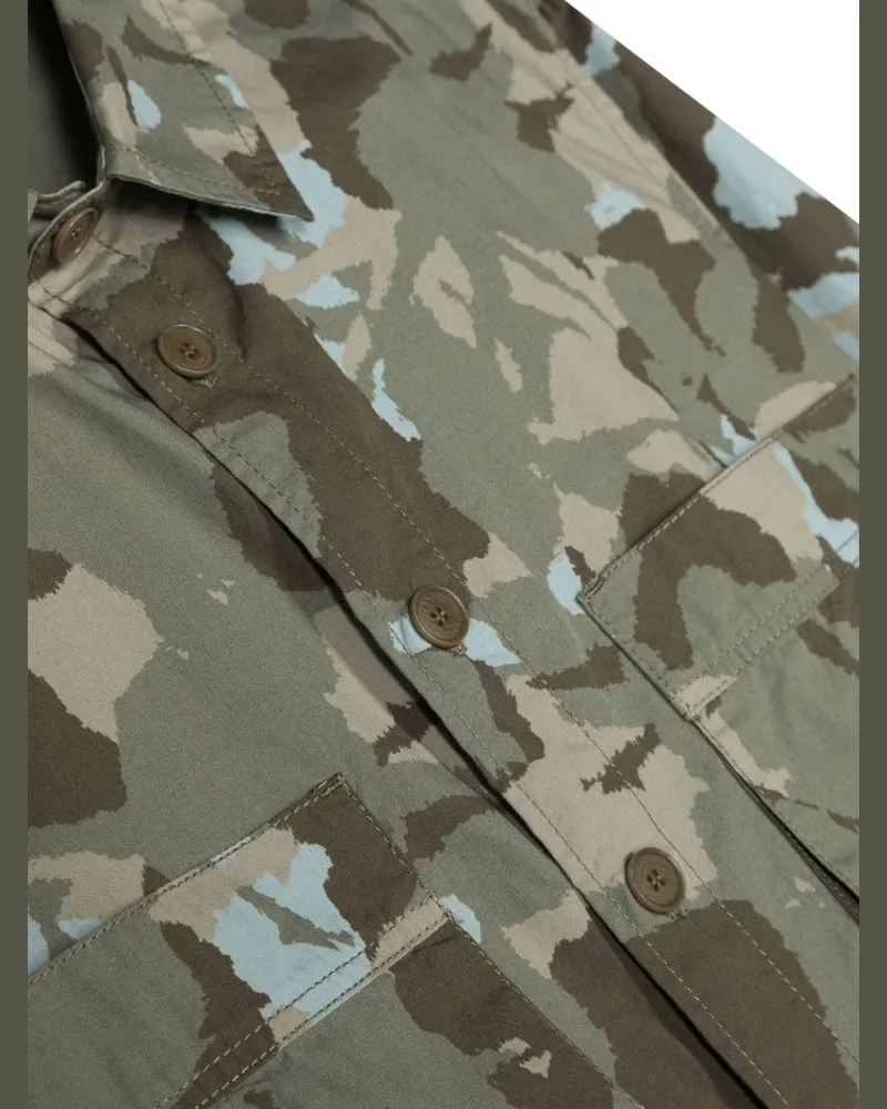 ASPESI Camouflage Cotton Shirt Jacket — Multicolor Multicolor
