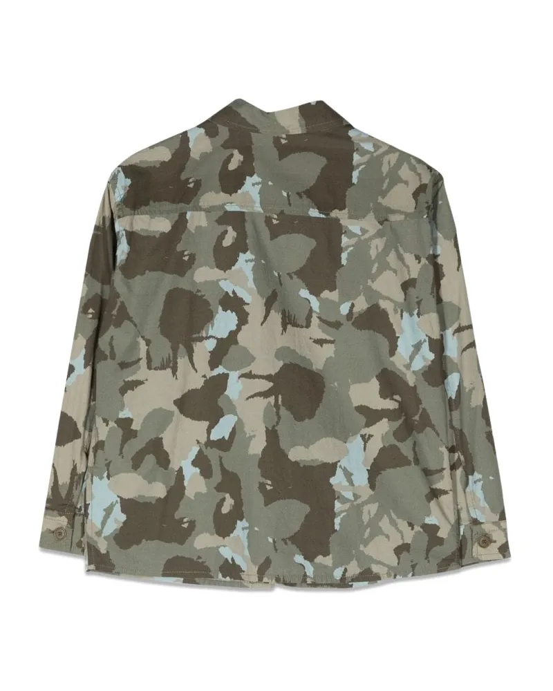 ASPESI Camouflage Cotton Shirt Jacket — Multicolor Multicolor