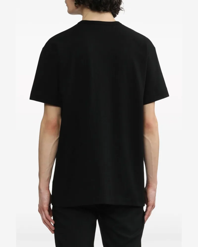 Comme des Garçons Heart-Embroidered Cotton T-shirt — Black Black