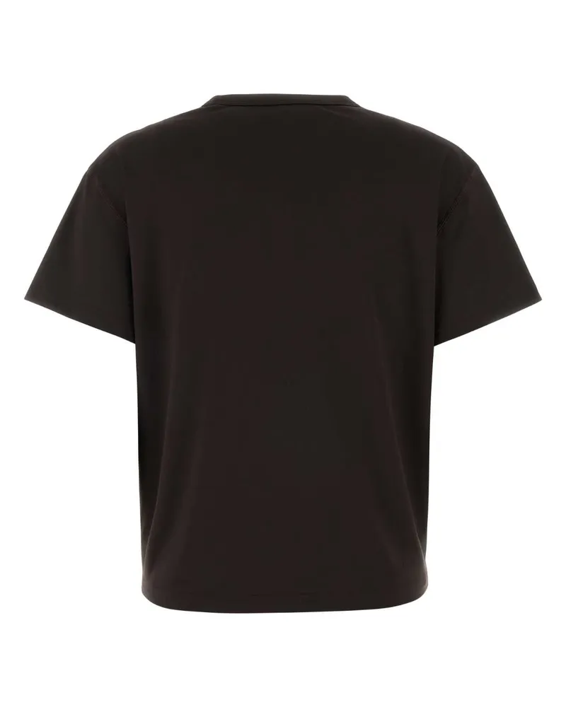 Jil Sander Women's Logo-Embroidered Stretch Polyester T-Shirt Brown Elastane Brown