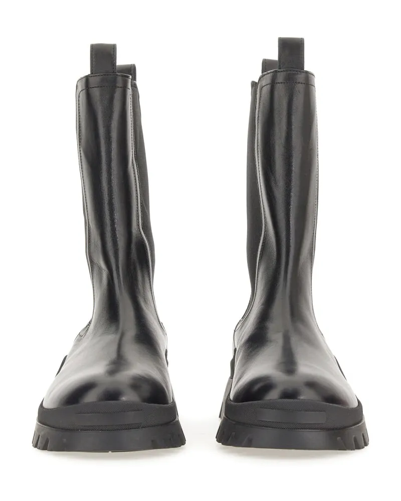Dsquared2 Leather Boot — Black Black