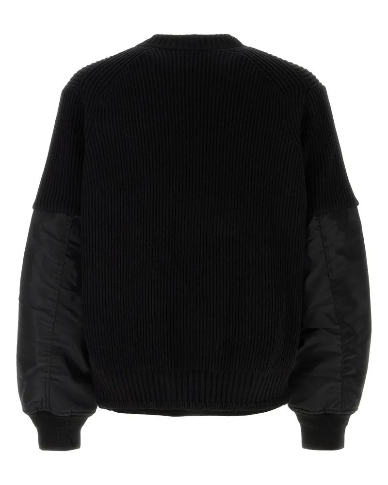 Sacai 2403550m 001 Black Cotton Polyester Felpe Sweater Black