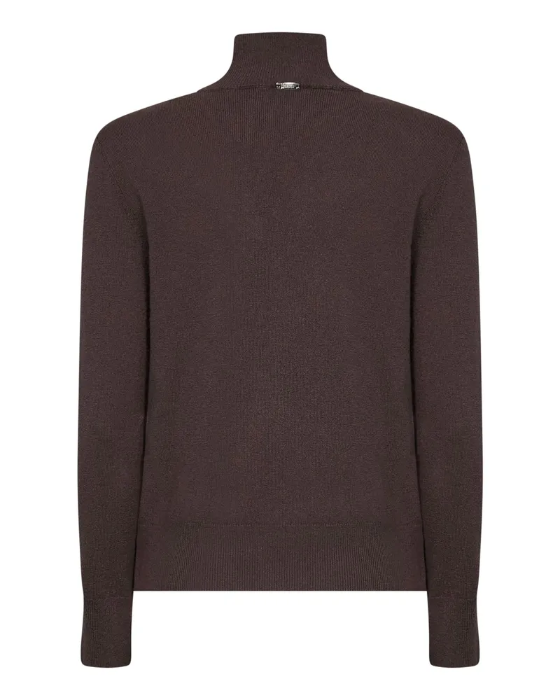Herno Wrap-Front Cut-Out Sweater — Brown Brown