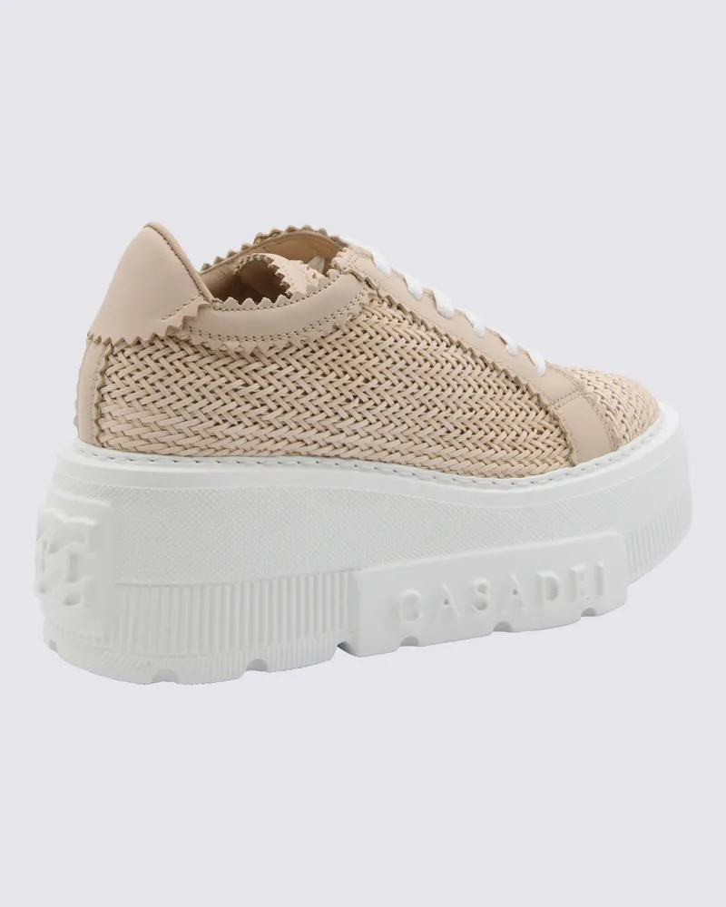 Casadei Women's Mesh & Suede Platform Sneaker Beige Tex Beige