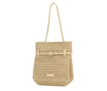 Women's Tote Shoulder Beige Raffia