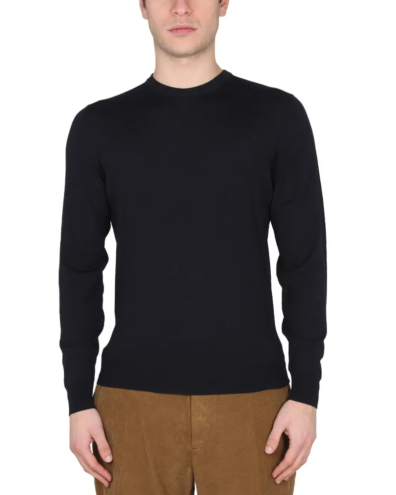 Drumohr  Wool Jersey Cross-Neck Sweater — Multicolor Multicolor