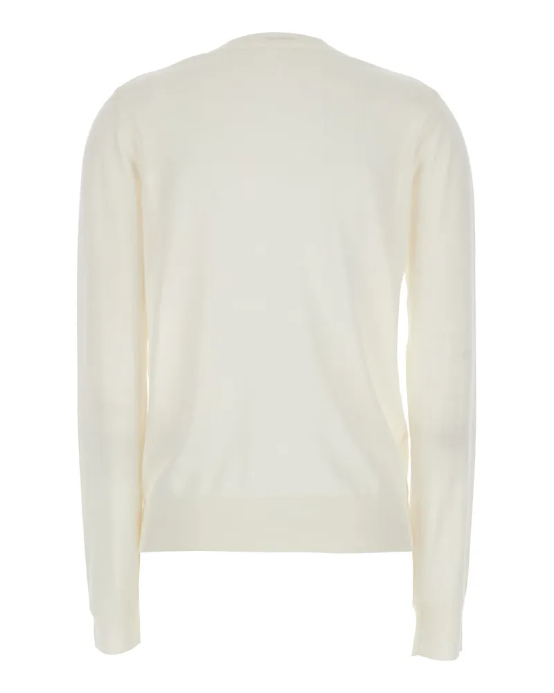 P.A.R.O.S.H. Wool-Silk Blend V-Neck Sweater — White White