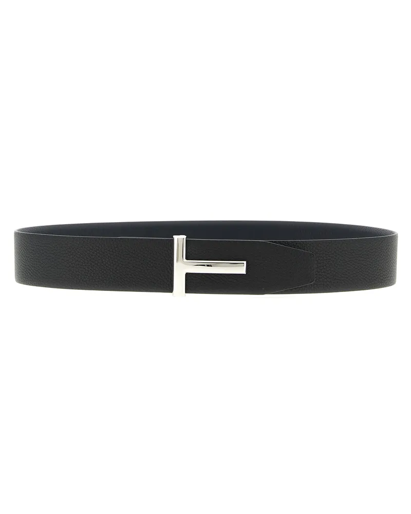 Tom Ford Men's Multicolor Calfskin Belt Black