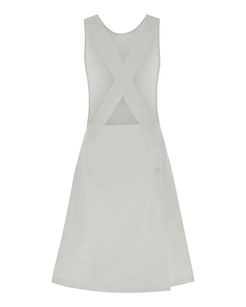 Miu Miu Women's White Poplin Dress Bianco Exterior: Cotton Abiti White