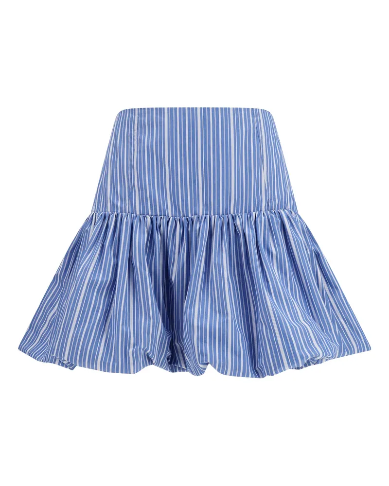 Ganni Women's Skirt Mini Balloon Striped Nouvean Navy Cotton Navy