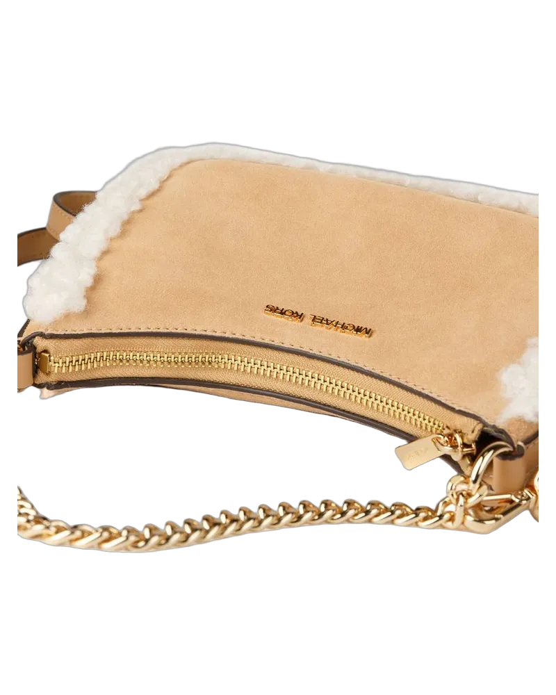 Michael Kors Women's Crossbody Bag Peanut Suede Polyester Crossbody-bags Beige
