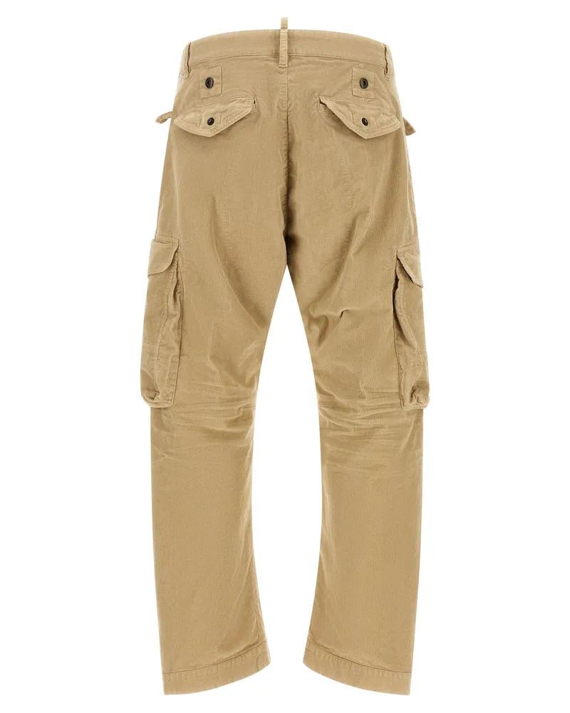Dsquared2 Multi-Pocket Corduroy Cargo Pants — Camel Camel