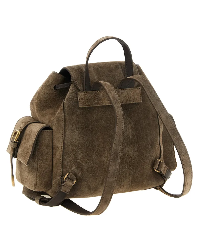 Brunello Cucinelli Sartorial Suede Backpack — Taupe Taupe