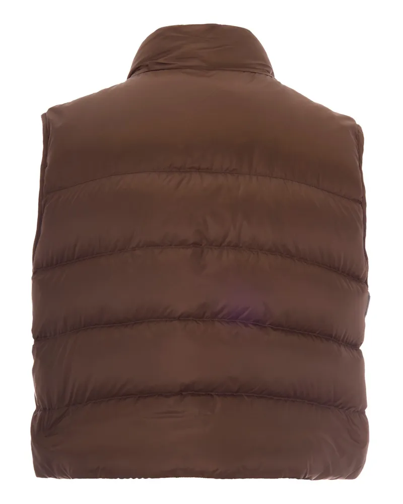 Max Mara Women's Padded Gilet Favilla Honey Polyester Waistcoats & Gilets Brown