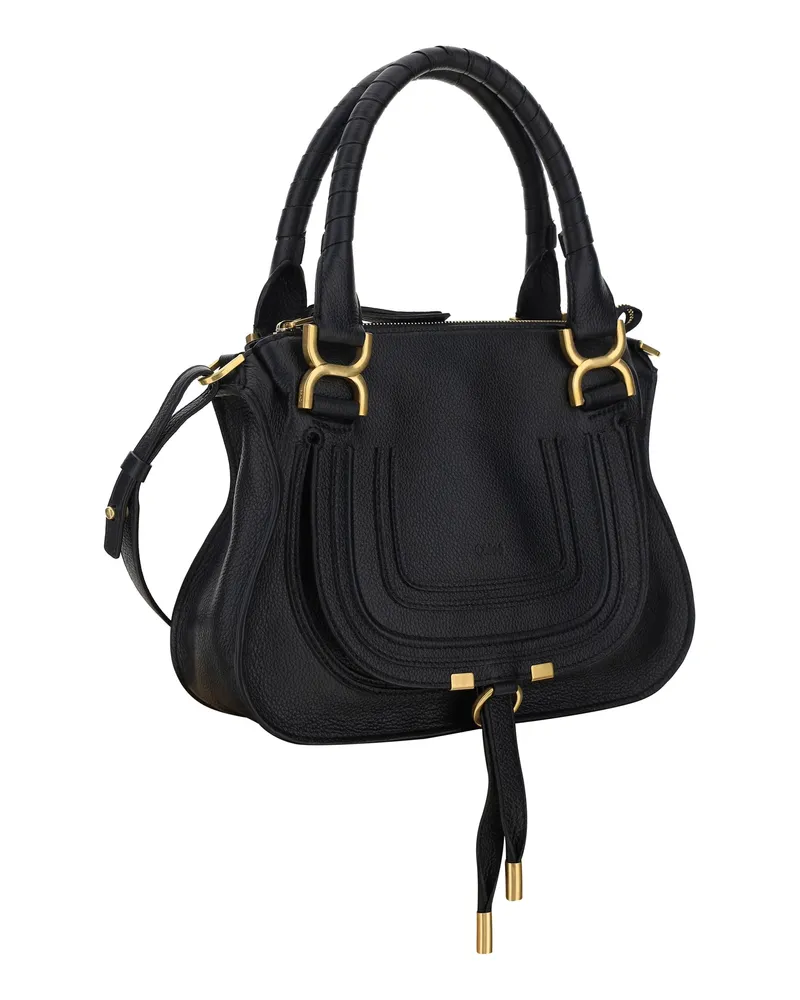 Chloé Women's Marcie Handbag Black Calf Leather Bos Taurus Handbags Hand Bags Black