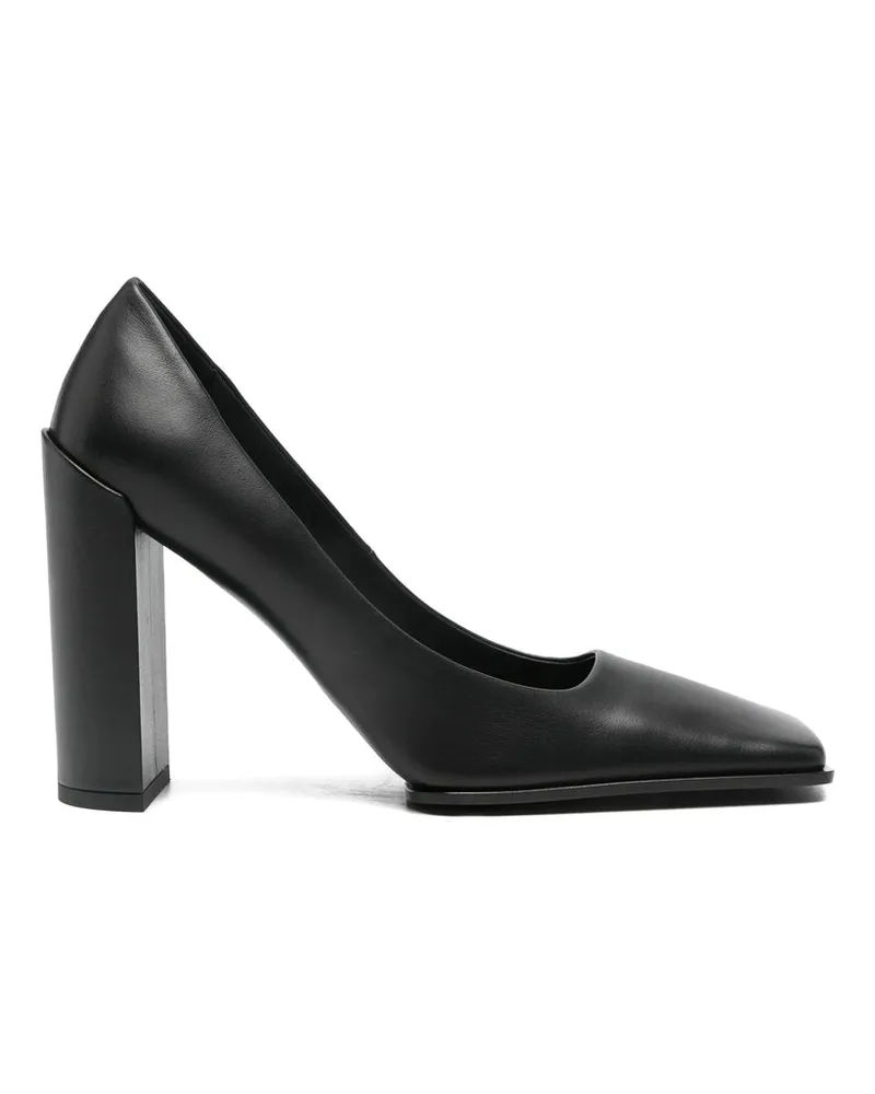 Alaïa Square Toe Block Heel Pump — Black Black