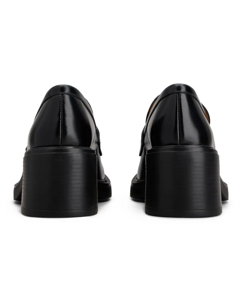 TOD'S Leather Block-Heel Loafer — Black Black