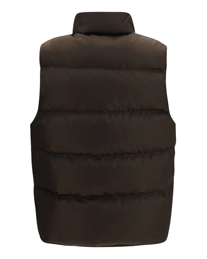 Prada Re-Nylon Down Gilet — Brown 
