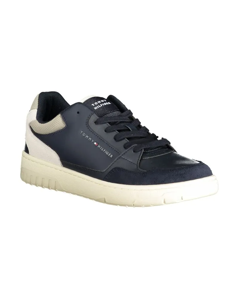 Tommy Hilfiger Colorblock Leather and Polyurethane Sneaker — Blue Blue