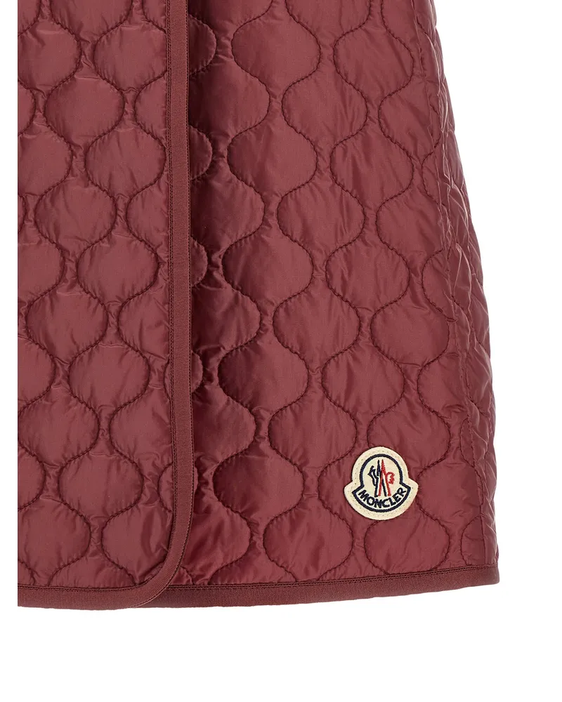 Moncler Women's Bordeaux Polyamide Long Skirt Bordeaux