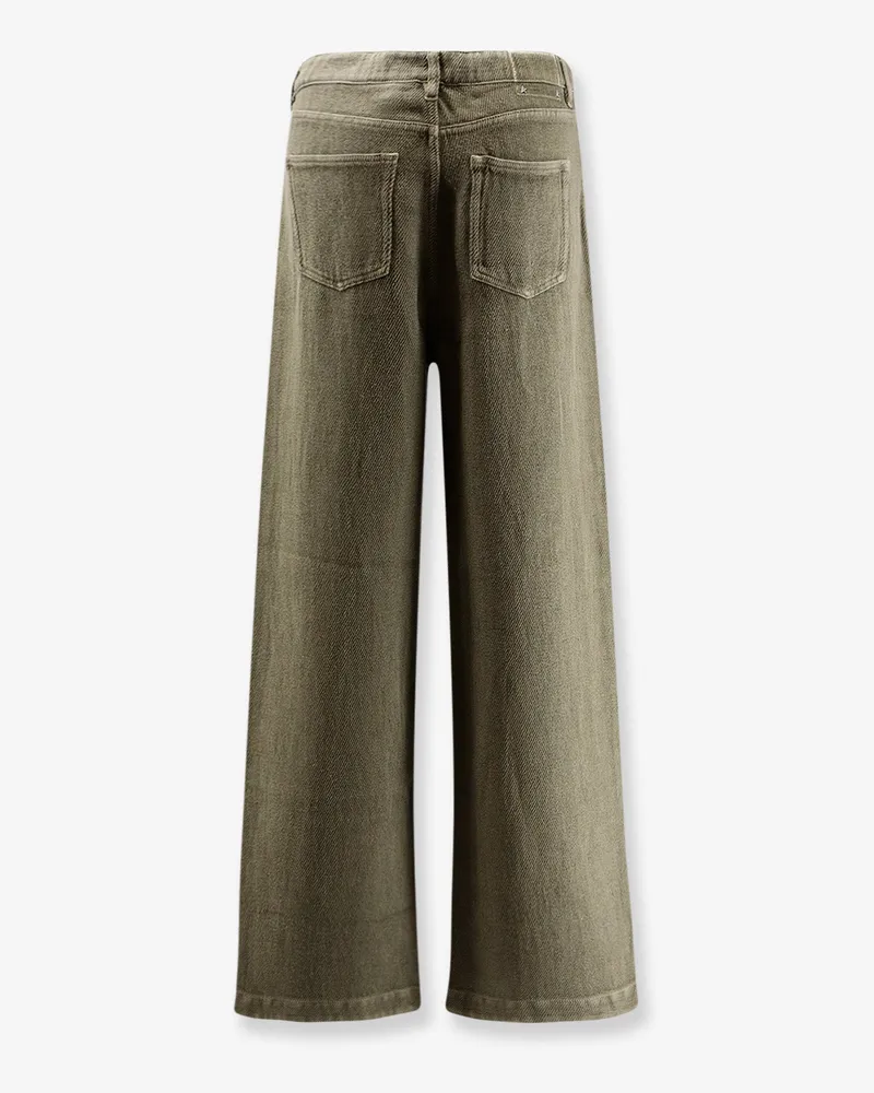 Golden Goose Women's Cotton And Linen Trousers Green Green