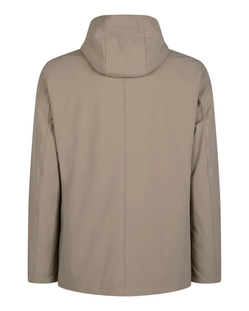 Herno Hooded Nylon Blazer Jacket — Beige Beige