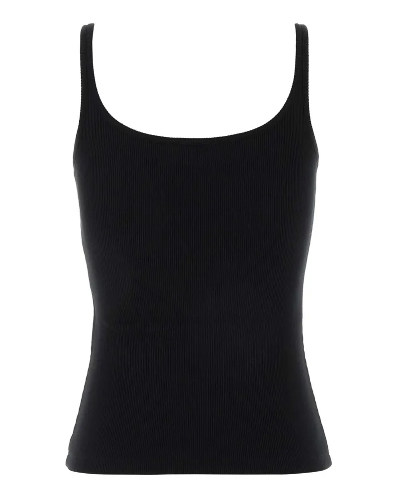 OFF-WHITE Women's Black Stretch Cotton Tank Top Blackwhite Exterior: Elastane Maglie Black