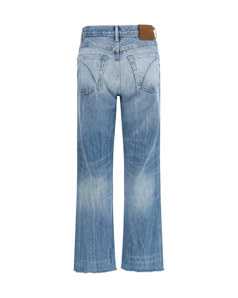 Tom Ford Distressed Bootcut Denim Jeans — Blue Blue