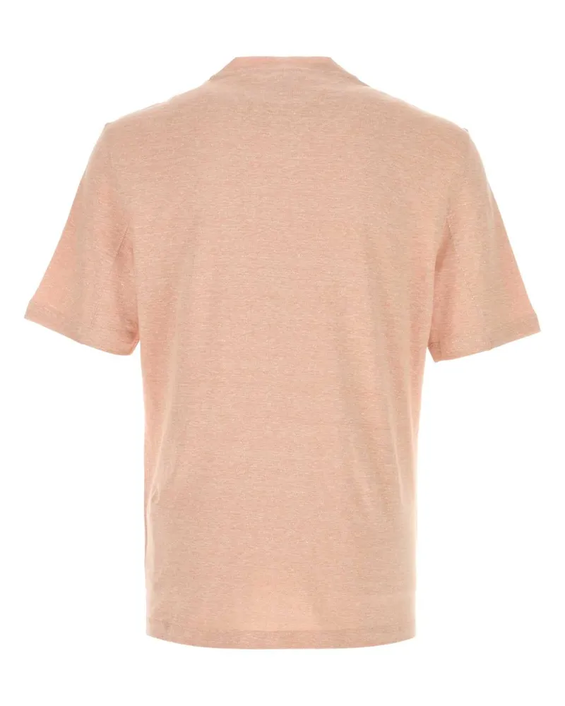 Brunello Cucinelli Men Linen Blend T-Shirt Pink Cotton Pink