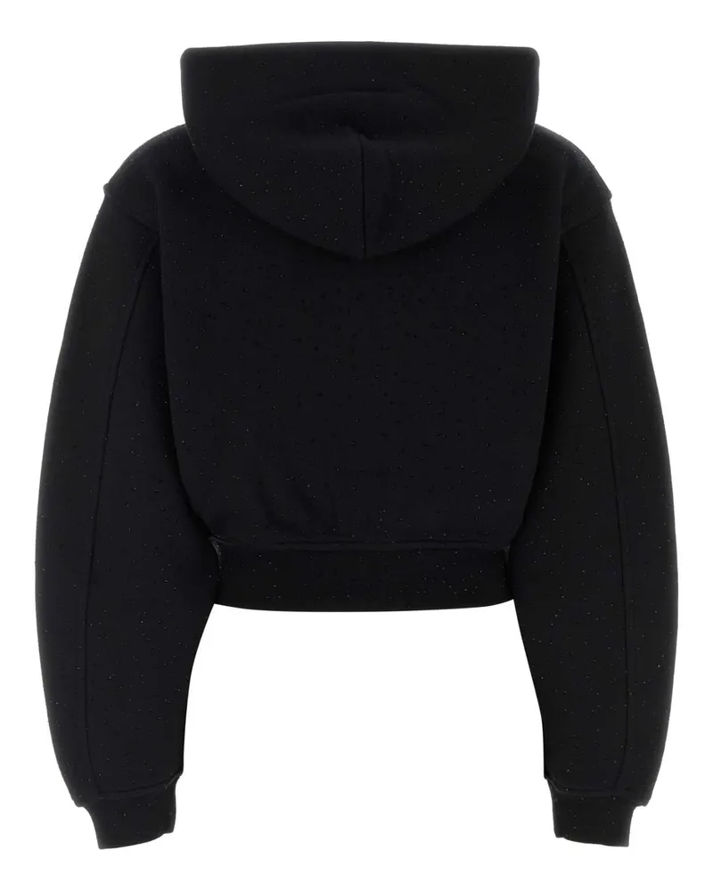 Alexander Wang Zip-Up Cotton Blend Hoodie — Black Black