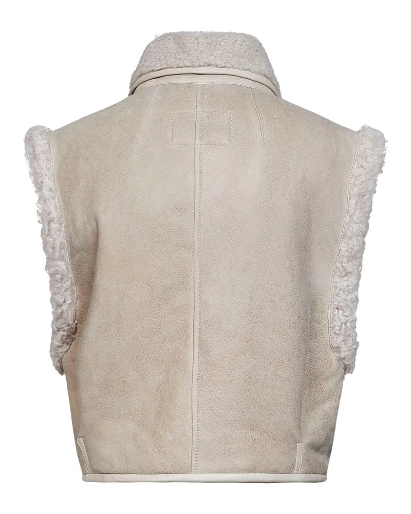 Isabel Marant Women's Sheepskin Vest Alime-Gf Ecru Lambskin Bomber Jackets Beige
