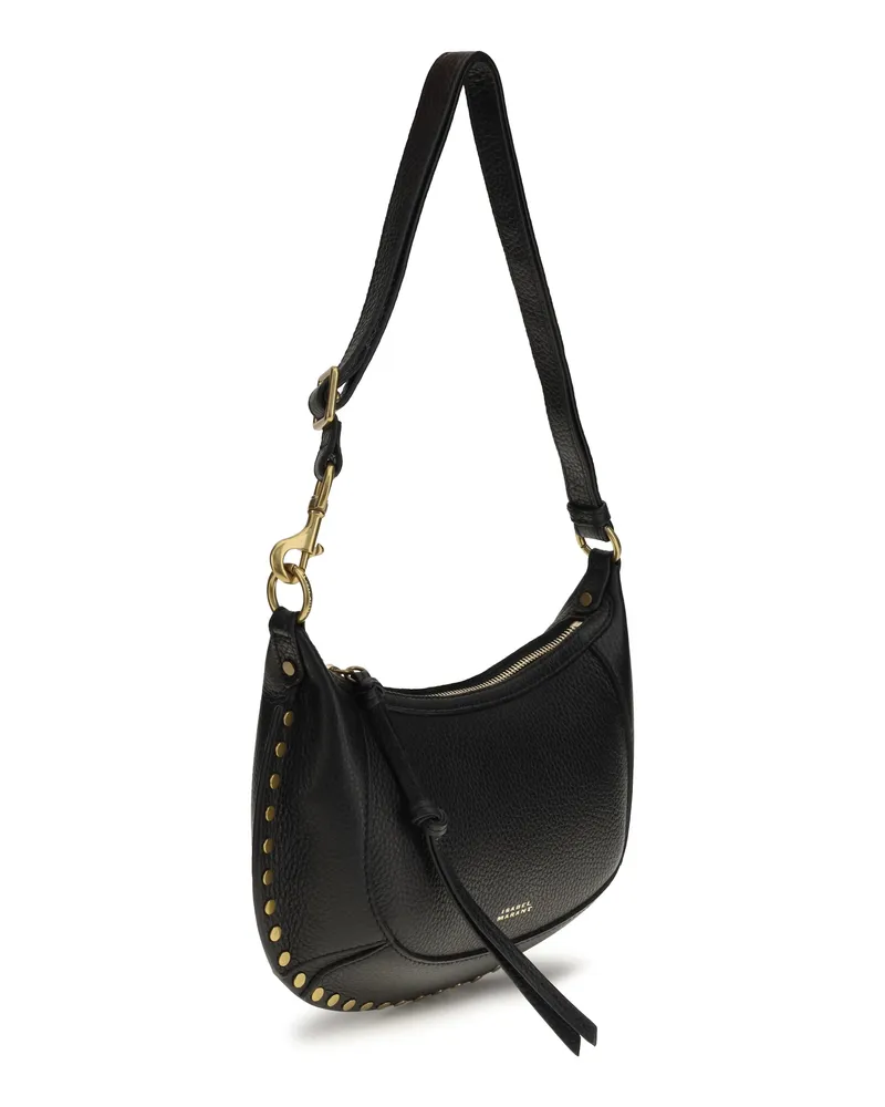 Isabel Marant Women's Oskan Moon Shoulder Bag Black Calf Leather Bos Taurus Black