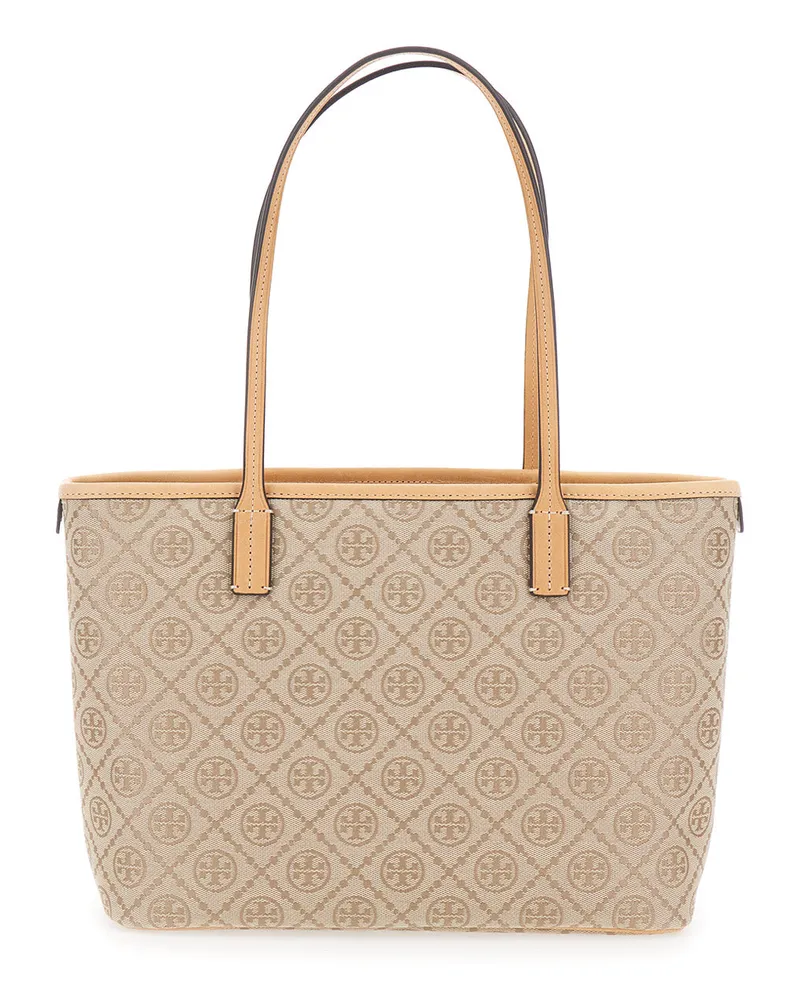 Tory Burch Women's Tote Bag Beige Canvas Cotton Beige