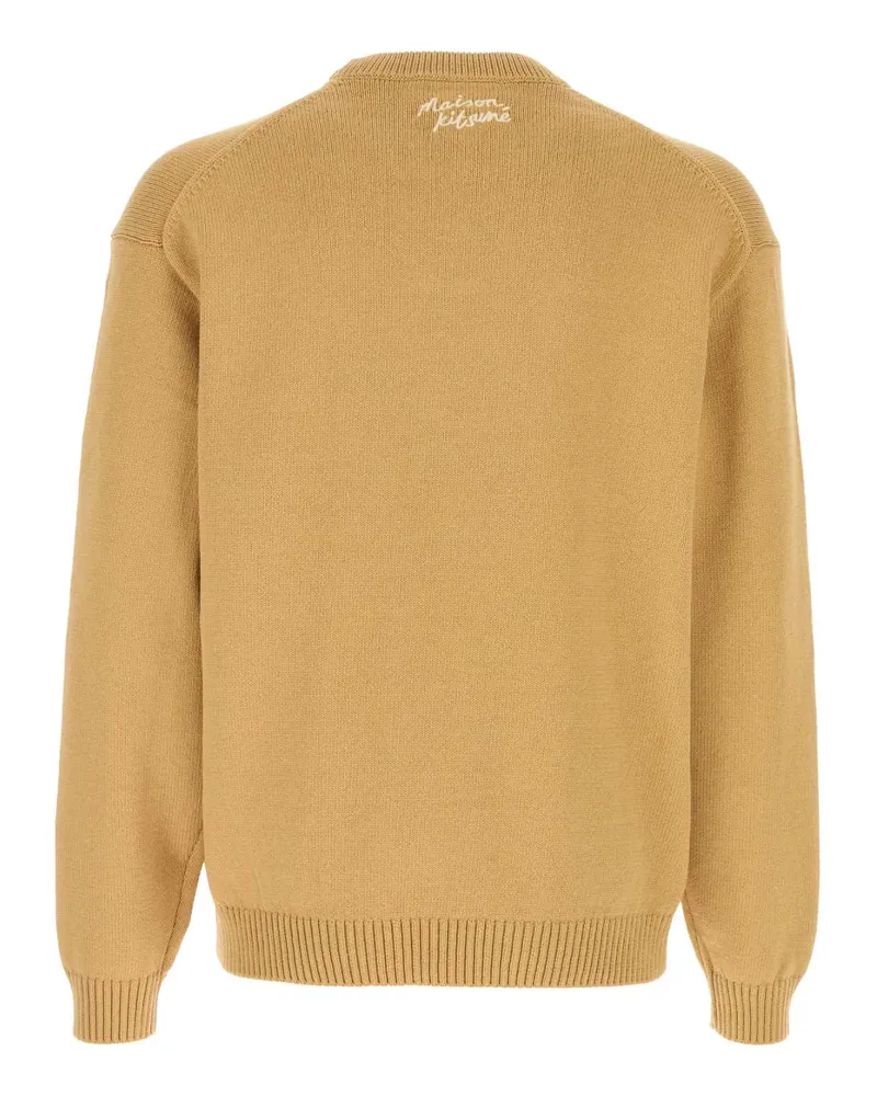 Kitsuné Om00802kt1030 0102 Cork Exterior: Cotton Nylon Maglieria Sweater Beige