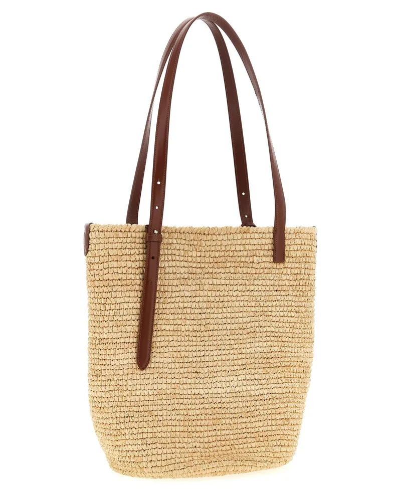 Paco Rabanne Braided Raffia Tote Bag — Beige Beige