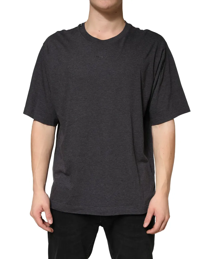 Dolce & Gabbana Men's Dark Grey Cotton Crewneck Short Sleeve Gray Gray