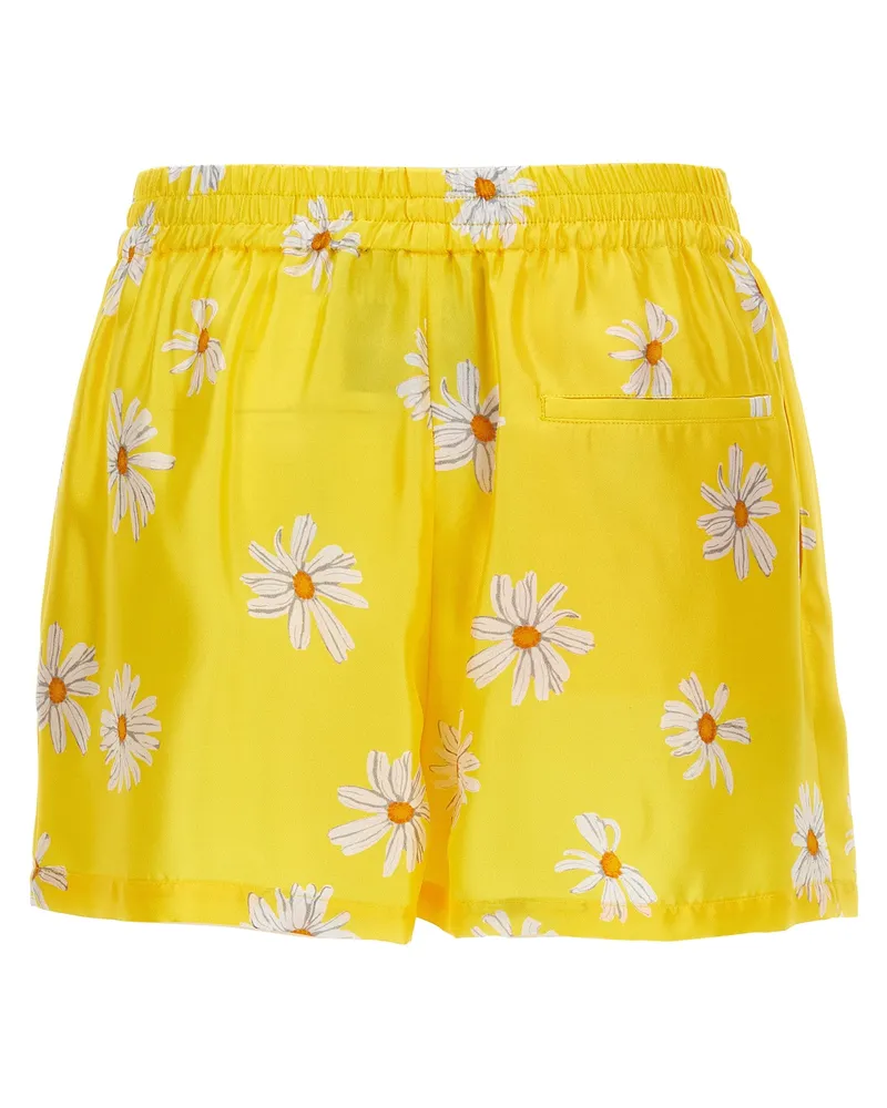 Moschino Women's Bicolor Silk Bermuda Shorts Yellow