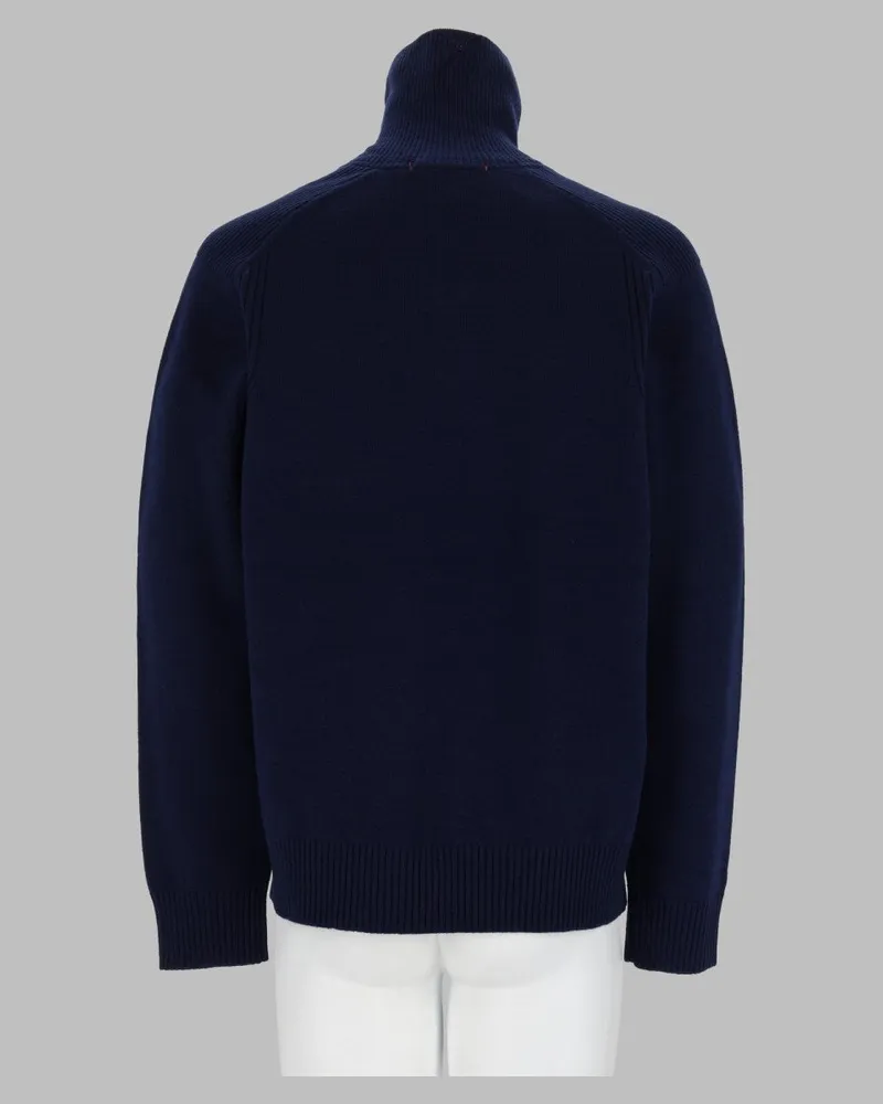 Parajumpers Wool Half-Zip Turtleneck Sweater — Navy Navy