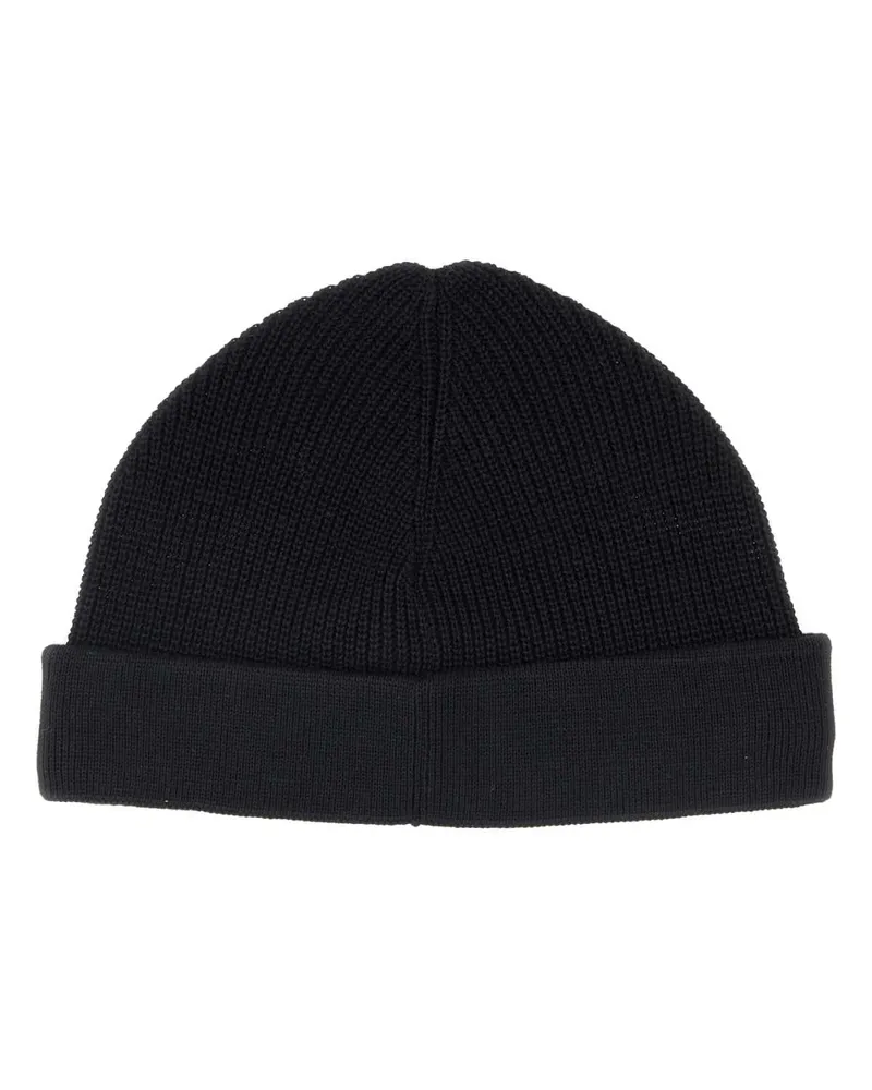 C.P. Company Men's Black Cotton Beanie Hat Exterior: Cuffie Black