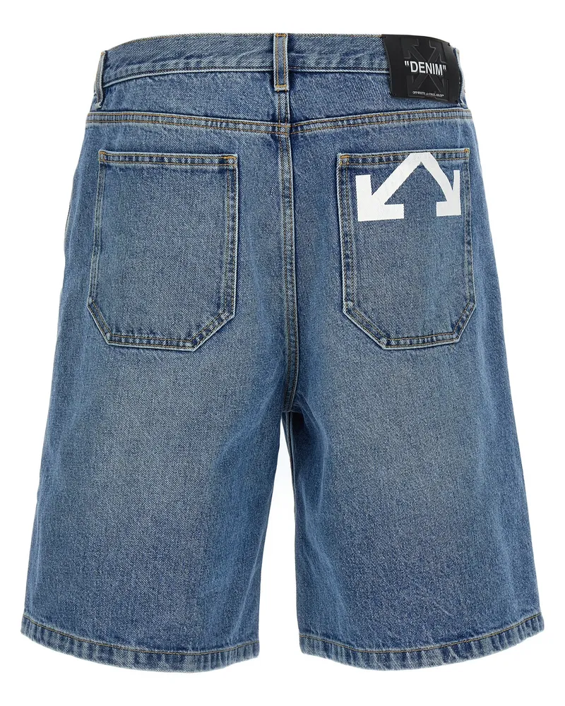 OFF-WHITE Men's Blue Cotton Bermuda Shorts Blue