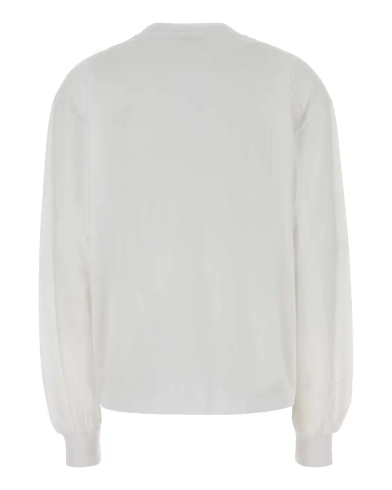Ganni Women Basic Cotton Jersey Longsleeve Teddy Mushroom Bright White Maglie Sweater White