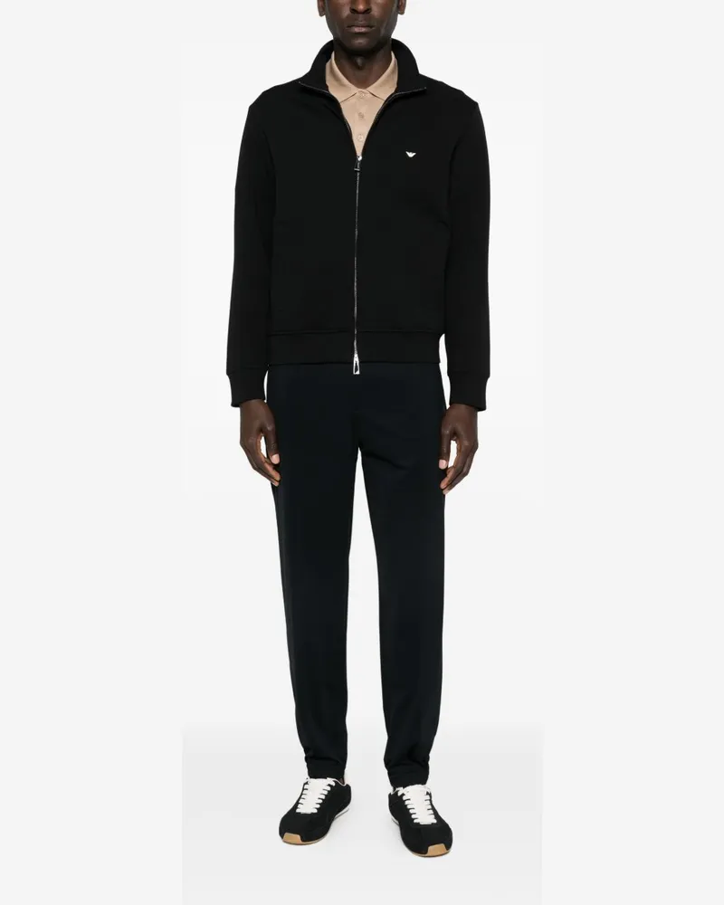 Emporio Armani Logo Cotton Sweatshirt — Black Black