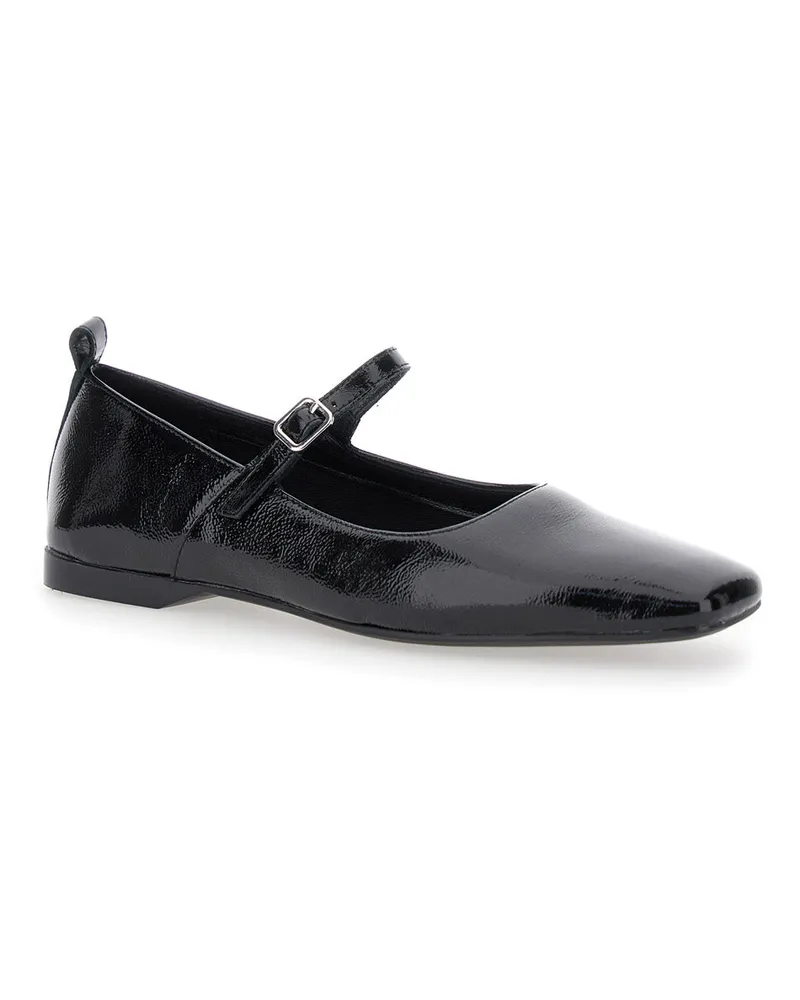 Vagabond Women's Black Ballerinas With Adjustable Strap Cow Ballerina Shoes Black