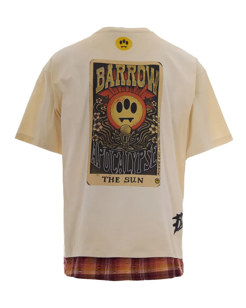 BARROW Men's T-Shirt The Sun Cream Cotton; Insert Viscose T-Shirts And Polos Cream