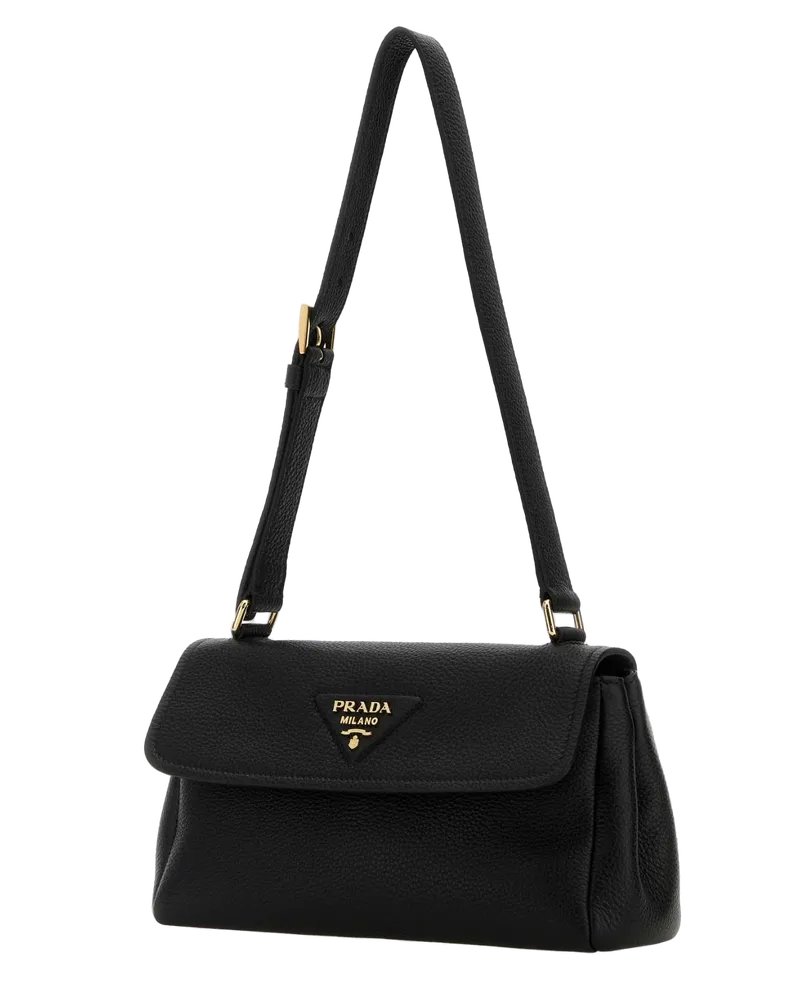 Prada Women's Black Leather Small Shoulder Bag Nero Vitello Borse A Mano Black