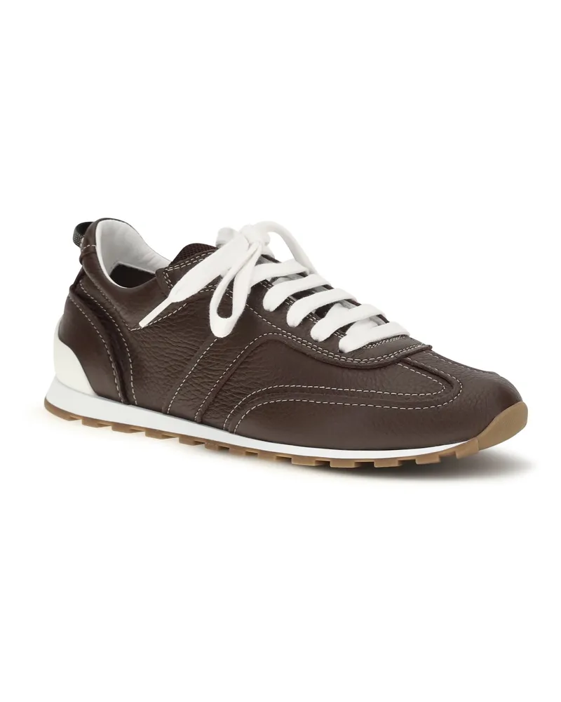 Brunello Cucinelli Women's Leather Sneakers Burgundy Trainers Brown